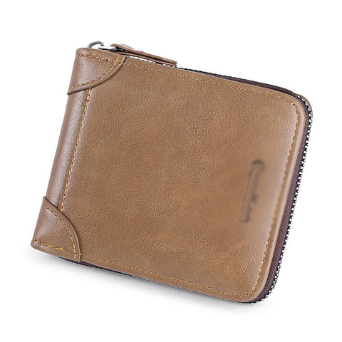 Classic Zip-Around Leather Wallet – Compact, Secure & Stylish (12 x 10 x 2.5 cm)